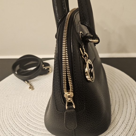 Gucci Small Dome Crossbody Bag Black Pebbled Leather - Picture 5 of 16